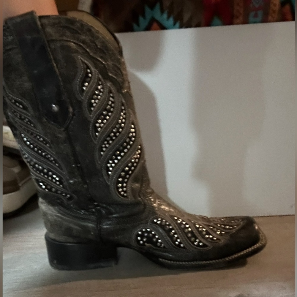 Studded Black Western Boots